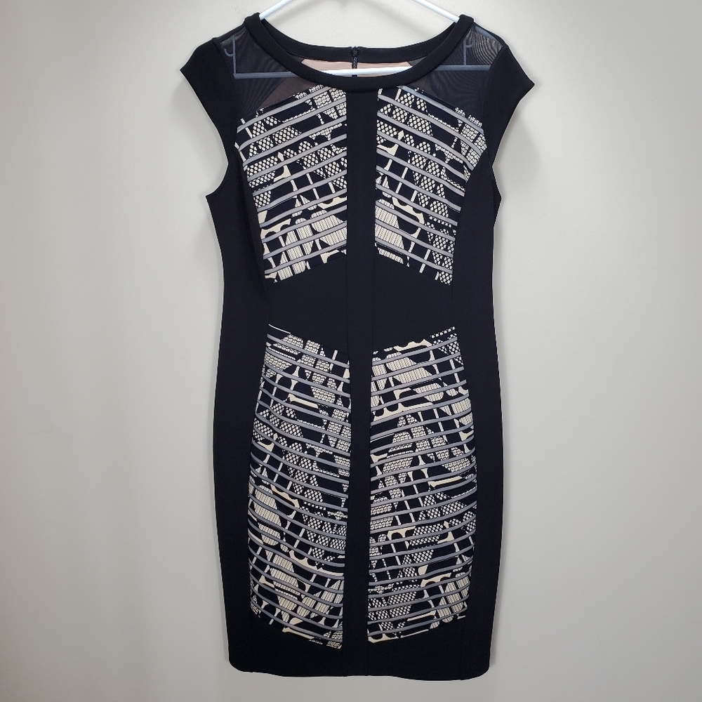 Joseph‎ Ribkoff black tan sheath dress - Picture 2 of 13